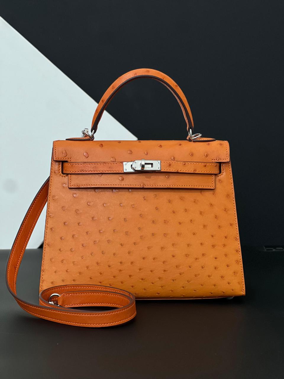 Herm**s ostrich bag.